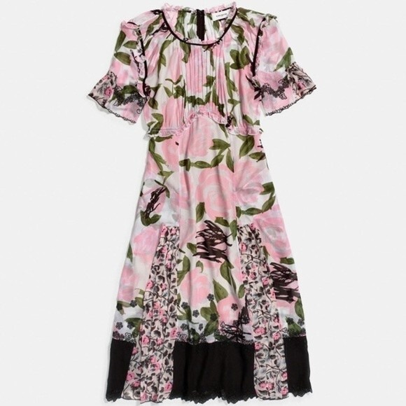 Coach Sheer Floral Midi Dress 4 2017 Collection - Picture 2 of 16